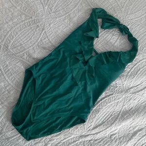 Bleu one piece halter swimsuit